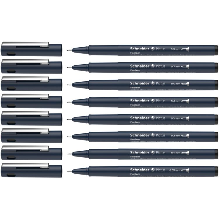 Fineliner Schneider Pictus 8 buc/portofel 2
