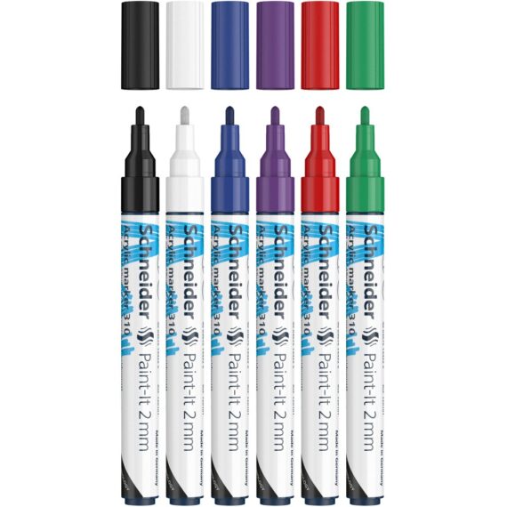 Marker cu vopsea acrilică Paint-It 310 2 mm Schneider 6 buc/set 1 2