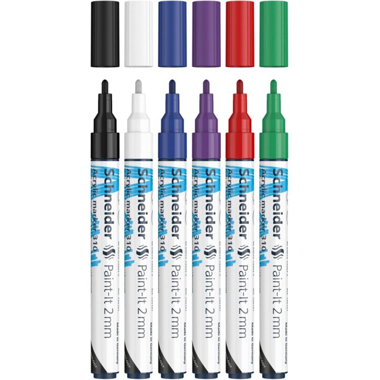 Marker cu vopsea acrilică Paint-It 310 2 mm Schneider 6 buc/set 1 2