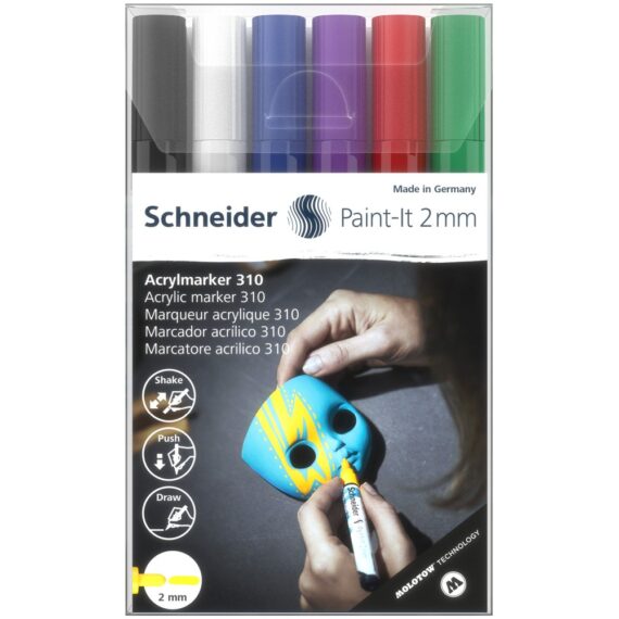Marker cu vopsea acrilică Paint-It 310 2 mm Schneider 6 buc/set 1
