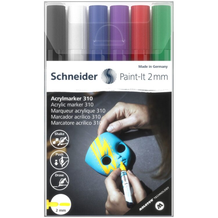 Marker cu vopsea acrilică Paint-It 310 2 mm Schneider 6 buc/set 1