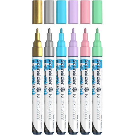 Marker cu vopsea acrilică Paint-It 310 2 mm Schneider 6 buc/set 2 2