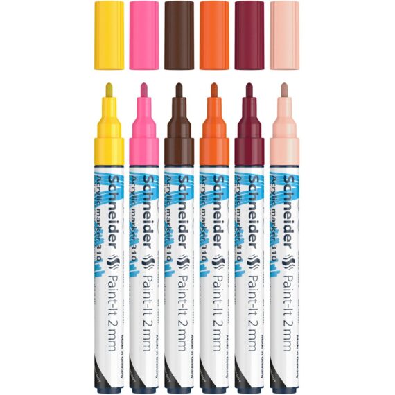 Marker cu vopsea acrilică Paint-It 310 2 mm Schneider 6 buc/set 3 2