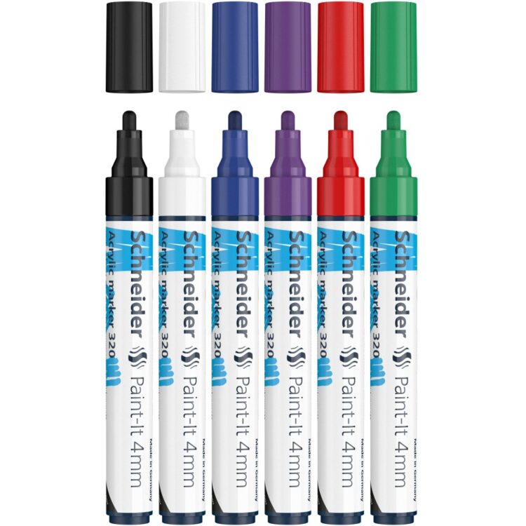 Marker cu vopsea acrilică Paint-It 320 4 mm Schneider 6 buc/set 1 2