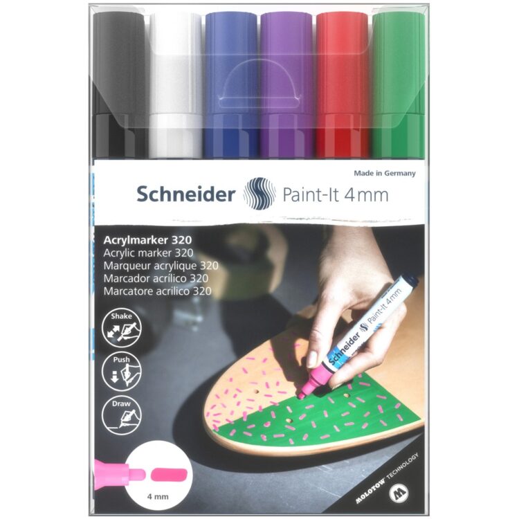 Marker cu vopsea acrilică Paint-It 320 4 mm Schneider 6 buc/set 1