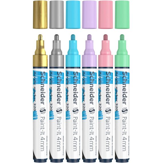 Marker cu vopsea acrilică Paint-It 320 4 mm Schneider 6 buc/set 2 2