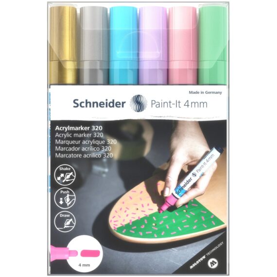 Marker cu vopsea acrilică Paint-It 320 4 mm Schneider 6 buc/set 2