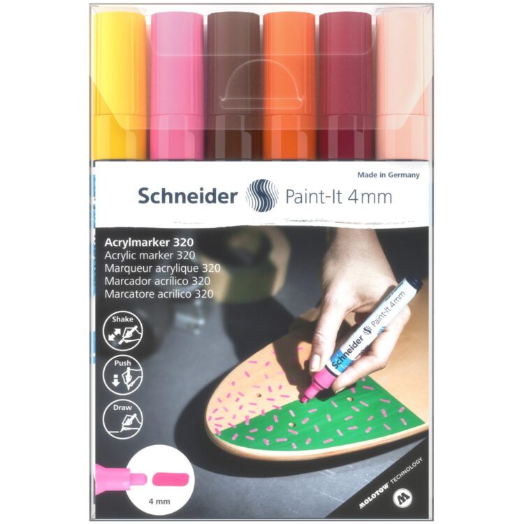 Marker cu vopsea acrilică Paint-It 320 4 mm Schneider 6 buc/set 3
