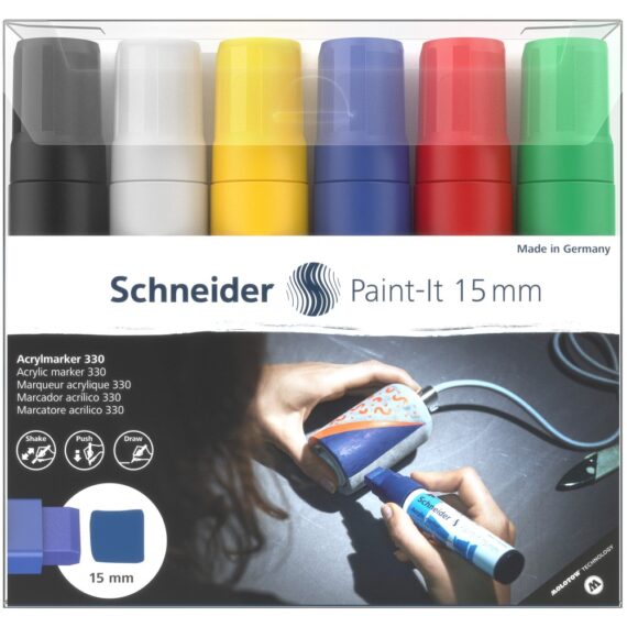 Marker cu vopsea acrilică Paint-It 330 15 mm Schneider 6 buc/Set 1