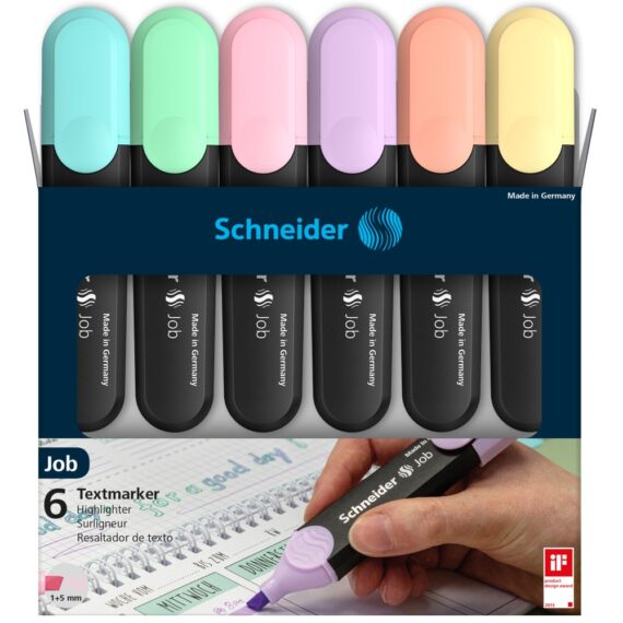 Textmarker Schneider Job Pastel 6/set 2