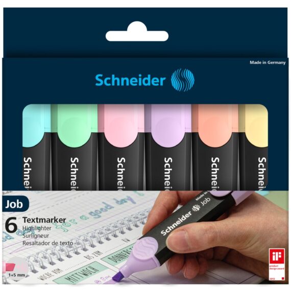Textmarker Schneider Job Pastel 6/set