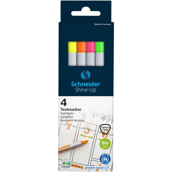Textmarker Schneider Shine-Up 4 buc/set